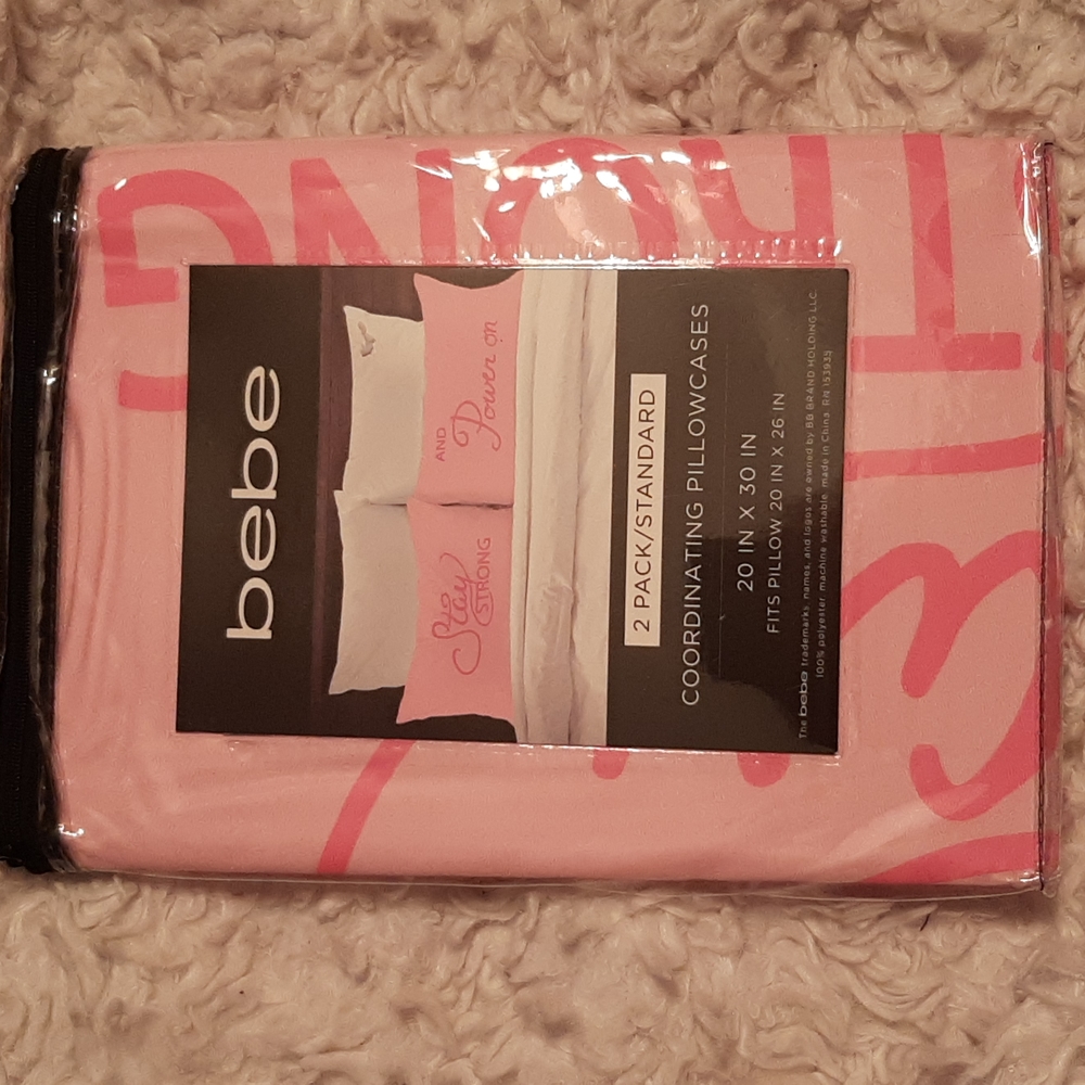 BEBE SET OF 2 COORDINATING PILLOWCASES